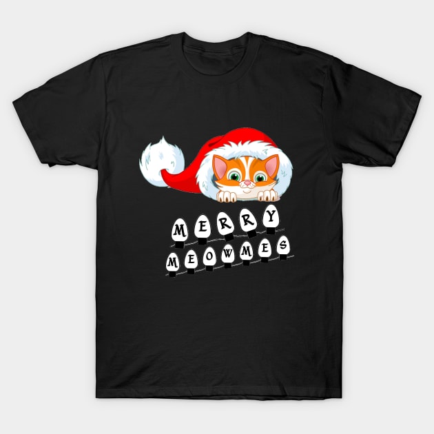 Merry Meowmes T-Shirt by DanielT_Designs